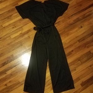 Black tie waist jumpsuit